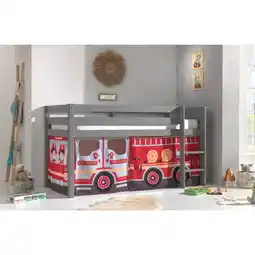 Netto Marken-Discount Halbhohes Bett PINO, mit Textilset FIRE RESCUE, Ausf. Kiefer massiv versch. Farben Angebot