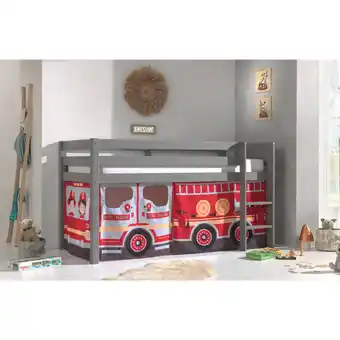 Netto Marken-Discount Halbhohes Bett PINO, mit Textilset FIRE RESCUE, Ausf. Kiefer massiv versch. Farben Angebot