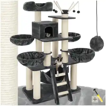 Netto Marken-Discount tectake Kratzbaum, 195 cm, mit Katzenhaus, inklusive Treppe, 4 Spielbällen und Kippschutz Angebot
