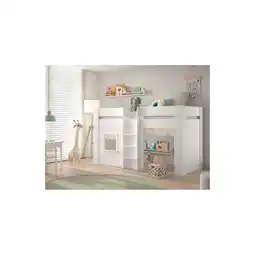Netto Marken-Discount RENO halbhohes Spielbett 90 x 200 cm Liegefläche inkl. Vorhang Set, Creme-Weiß Angebot