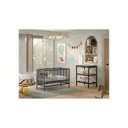 Netto Marken-Discount DINO Baby Set best. aus Babybett und Wickelregal, Buche massiv - versch. Ausführungen - Anthrazit Angebot