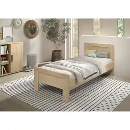 Netto Marken-Discount SAM Einzelbett 90 x 200 cm Liegefläche, ohne Lattenrost, Ausf. Eiche Melamin Dekor Angebot