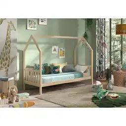Netto Marken-Discount CABANE Hausbett 90x200 cm und seitlicher Umrandung, Kiefer massiv natur Angebot
