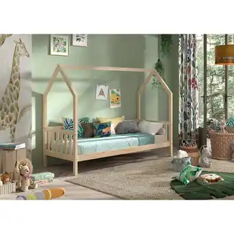 Netto Marken-Discount CABANE Hausbett 90x200 cm und seitlicher Umrandung, Kiefer massiv natur Angebot