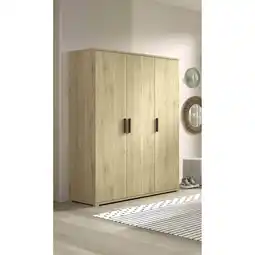 Netto Marken-Discount SAM Kleiderschrank 3-trg., Ausf. Eiche Melamin Dekor Angebot
