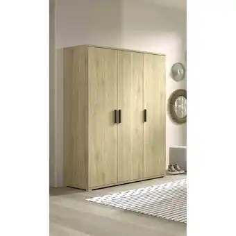 Netto Marken-Discount SAM Kleiderschrank 3-trg., Ausf. Eiche Melamin Dekor Angebot