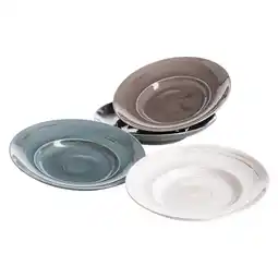 Netto Marken-Discount Mäser Pastateller-Set, Durable Porzellan DERBY Weiß, Beige, Grau, Blau Angebot