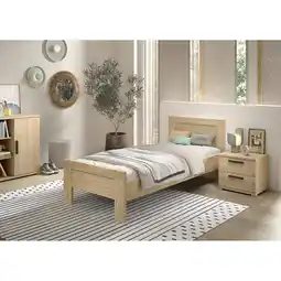 Netto Marken-Discount SAM Artikel-Set 2-tlg. best aus, Einzelbett, Nachtkonsole, Ausf. Eiche Melamin Dekor Angebot