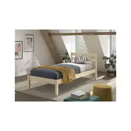 Netto Marken-Discount Einzelbett Pino mit Liegefläche 90x200 cm- Natur lackiert Angebot