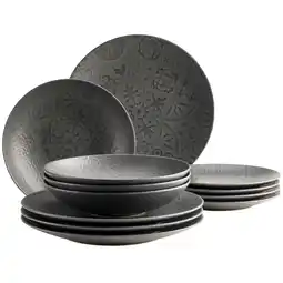 Netto Marken-Discount Mäser Tafelservice, Steinzeug Trad. Tiles Schwarz Angebot