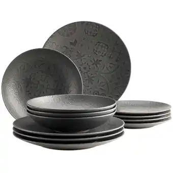 Netto Marken-Discount Mäser Tafelservice, Steinzeug Trad. Tiles Schwarz Angebot