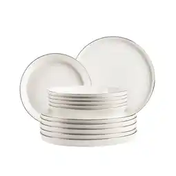 Netto Marken-Discount Mäser Tafelservice , Porzellan Sita Weiß / Gold Angebot