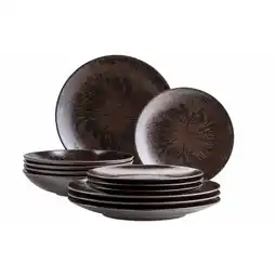 Netto Marken-Discount Mäser Tafelservice, Keramik Metallic Bronze Schwarz, Braun Angebot