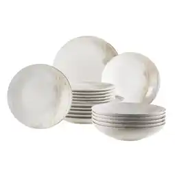 Netto Marken-Discount Mäser Teller-Set, Steinzeug Ossia Weiß / Beige Angebot