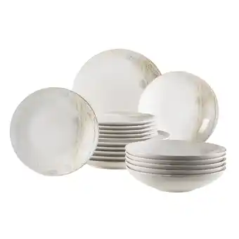Netto Marken-Discount Mäser Teller-Set, Steinzeug Ossia Weiß / Beige Angebot