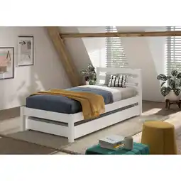 Netto Marken-Discount Einzelbett Pino 90x200 cm, mit Lattenrost, inkl. Bettschublade, weiß lackiert Angebot