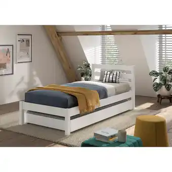 Netto Marken-Discount Einzelbett Pino 90x200 cm, mit Lattenrost, inkl. Bettschublade, weiß lackiert Angebot