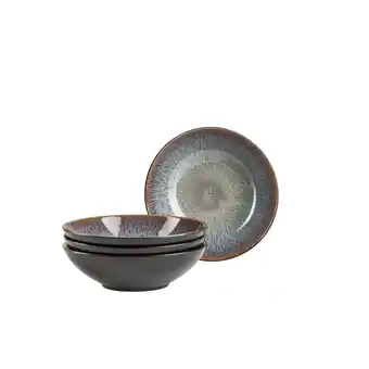 Netto Marken-Discount Mäser Suppenteller-Set, Steinzeug Teona Blau, Braun, Grün, Schwarz Angebot