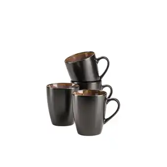 Netto Marken-Discount Mäser Kaffeebecher-Set, Steinzeug Teona Blau, Braun, Grün, Schwarz Angebot