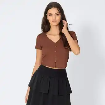 NKD Damen-T-Shirt mit Knopfleiste Angebot