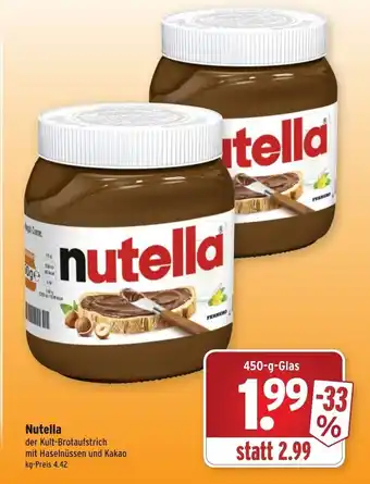 Wasgau Nutella 450g Angebot