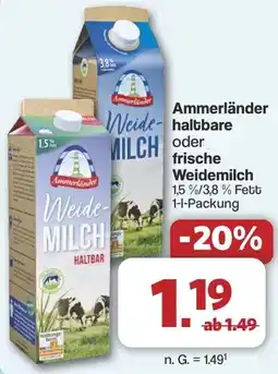 Famila Nord West Ammerländer haltbare oder frische Weidemilch Angebot