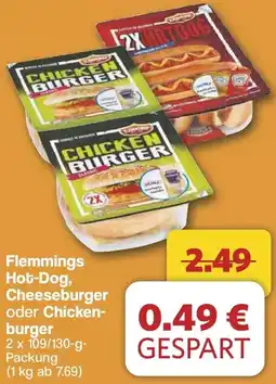 Famila Nord West Flemmings Hot-Dog, Cheeseburger oder Chickenburger Angebot