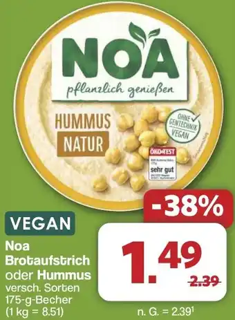 Famila Nord West Noa Brotaufstrich oder Hummus Angebot