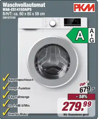 Poco PKM Waschvollautomat WA8-ES1415DAIPS Angebot