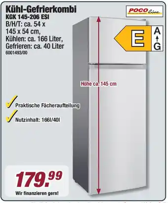 Poco POCO line Kühl-Gefrierkombi KGK 145-206 ESI Angebot