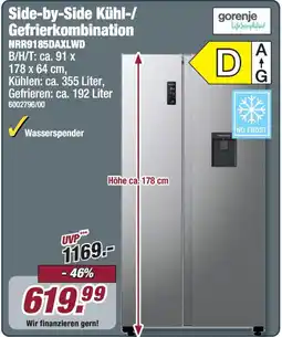 Poco Gorenje Side-by-Side Kühl-/ Gefrierkombination NRR9185DAXLWD Angebot