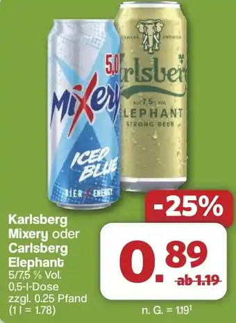 Famila Nord West Karlsberg Mixery oder Carlsberg Elephant Angebot