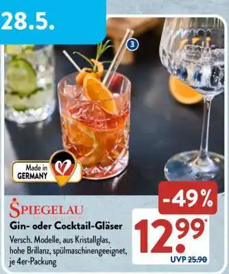 Aldi Süd Gin- oder Cocktail-Gläser Angebot