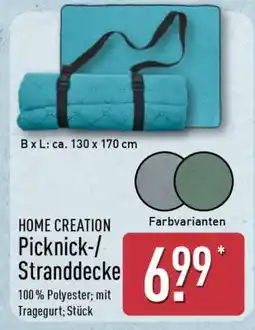 Aldi Nord HOME CREATION Picknick-/Stranddecke Angebot