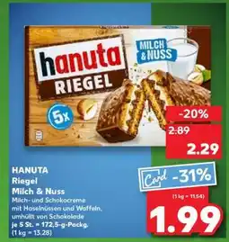 Kaufland HANUTA Riegel Milch & Nuss Angebot