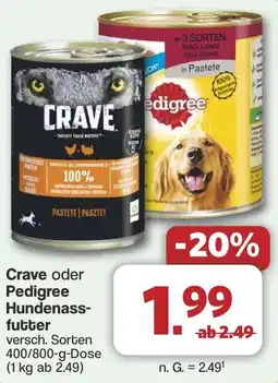 Famila Nord West Crave oder Pedigree Hundenassfutter Angebot