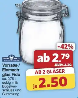 Famila Nord West VAN WELL Vorrats-/ Einmachglas Fido Angebot