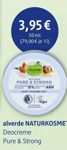 dm drogerie Alverde naturkosmetik deocreme pure & strong Angebot