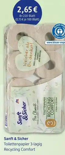 dm drogerie Sanft & sicher toilettenpapier 3-lagig Angebot