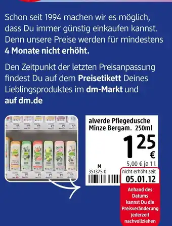 dm drogerie Alverde pflegedusche minze bergam Angebot