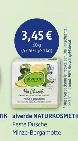 dm drogerie Alverde naturkosmetik feste dusche minze-bergamotte Angebot