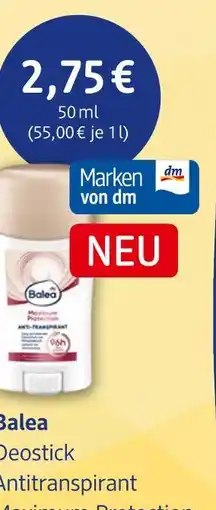 dm drogerie Balea deostick antitranspirant maximum protection Angebot