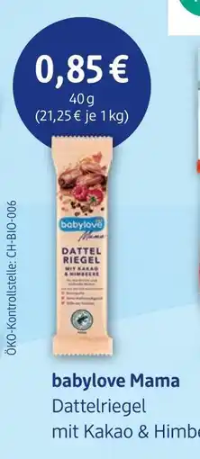 dm drogerie Babylove mama dattelriegel mit kakao & himbeere Angebot