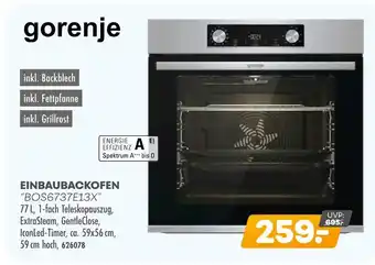 Möbel Kraft Gorenje einbaubackofen bos6737e13x Angebot