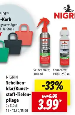 Lidl Nigrin scheibenklar/kunststoff-tiefenpflege Angebot