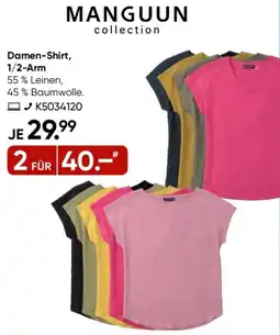 Galeria MANGUUN Damen-Shirt, 1/2-Arm Angebot
