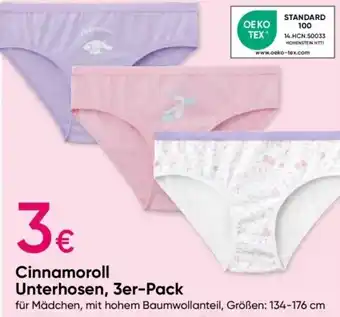 PEPCO Cinnamoroll Unterhosen, 3er-Pack Angebot