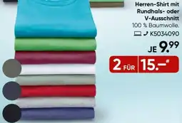 Galeria Herren-Shirt mit Rundhals- oder V-Ausschnitt Angebot