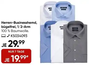 Galeria Herren-Businesshemd, bügelfrei, 1/2-Arm Angebot