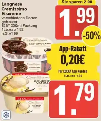 WEZ Langnese Cremissimo Eiscreme Angebot